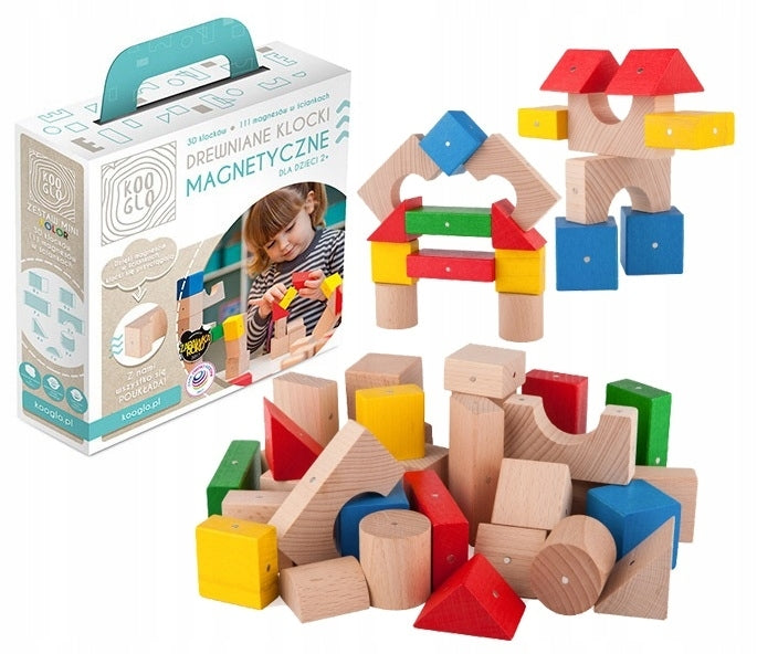 Magnetic Wooden Blocks COLOUR 30 pz