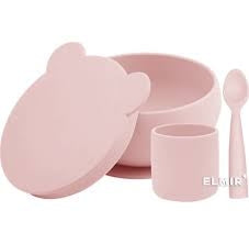Set pappa bicchiere e scodella rosa