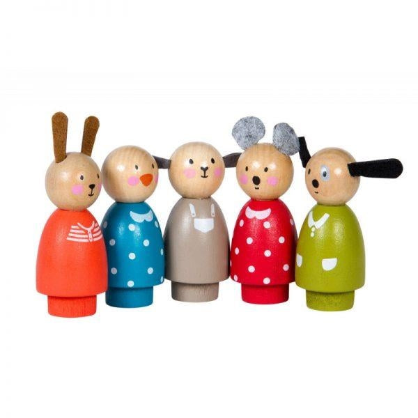 5 Personaggi Assortiti in Legno