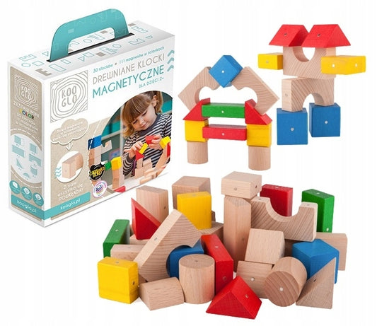 Magnetic Wooden Blocks COLOUR 30 pz