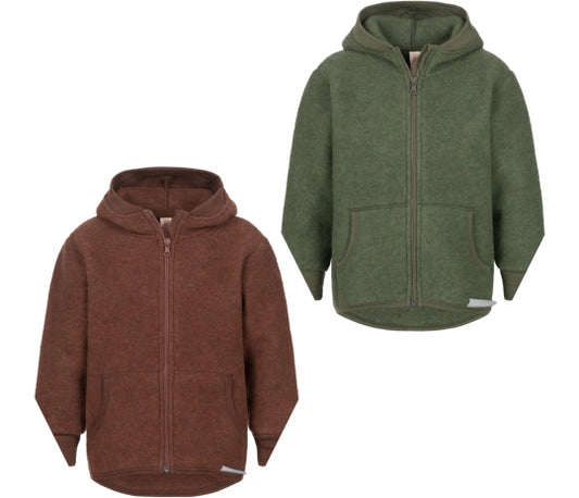Giacca in Pile di Lana con Zip